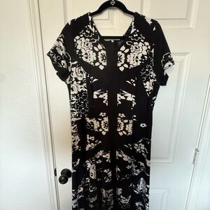 Eloquii Black and White Floral Maxi Dress